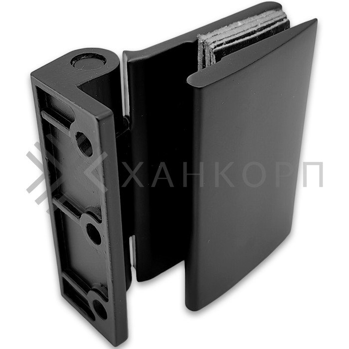 Петля Европа FDP-116  с обратной осью стена-стекло 90° без крышек, нержавейка/черный