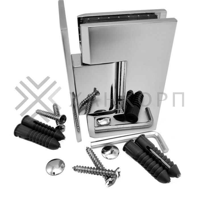 Петля Альфа α FDP-10 стена-стекло с боковым креплением, нержавейка/полированный