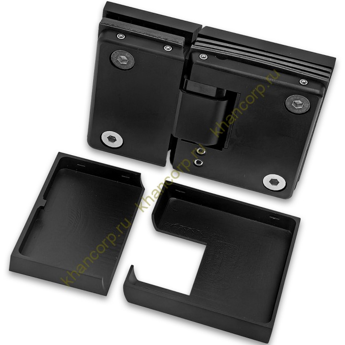 Петля Фурия FDP-242R стекло-стекло 180° правая, с подъемным механизмом, латунь/черный