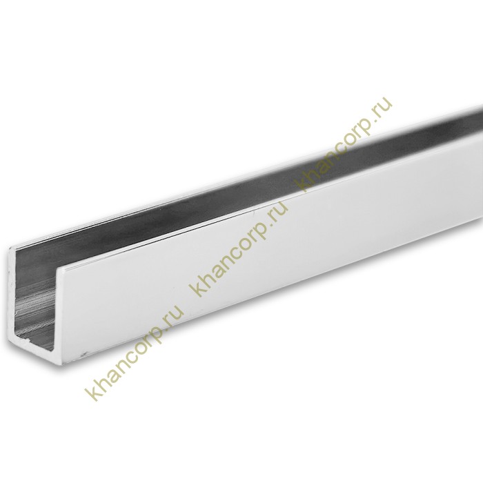 Профиль для стекла и зеркал FSZP-10.3 толщиной 4 мм, длина 3 метра, алюминий/полированный