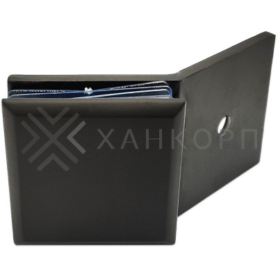 Коннектор Бета β FDK-27 стена-стекло 135˚ с пластиной, латунь/черный