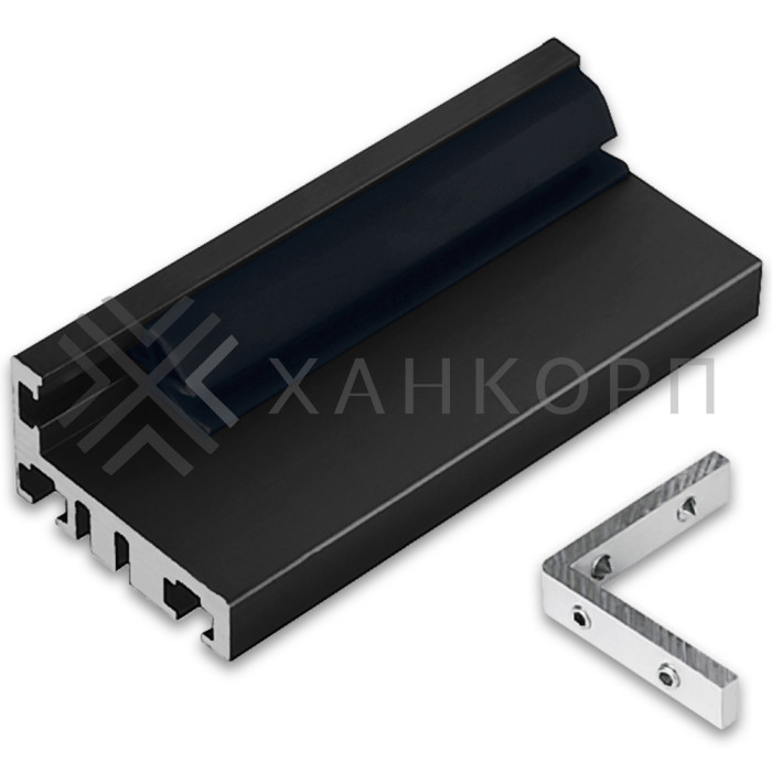 Комплект дверной коробки FDM-63, L-образный 2.5 м, алюминий/черный