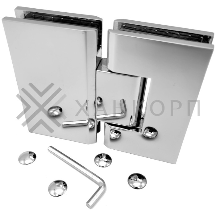 Петля Альфа α FDP-12 стекло-стекло 180˚, нержавейка/полированный