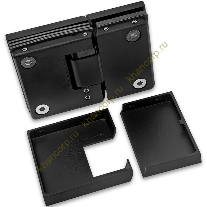 Петля Фурия FDP-242L стекло-стекло 180° левая, с подъемным механизмом, латунь/черный