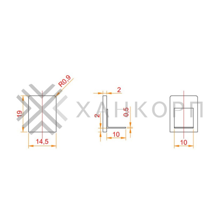 Заглушка торцевая FDPA-601 для П-образного профиля FDPA-60, нержавейка/полированный