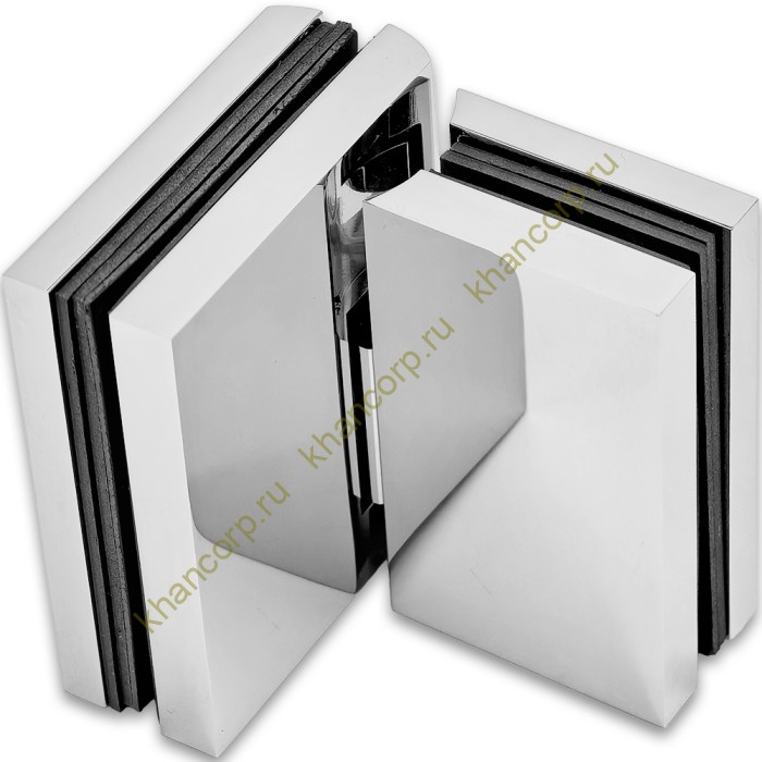 Петля Фурия FDP-242R стекло-стекло 180° правая, с подъемным механизмом, латунь/хром