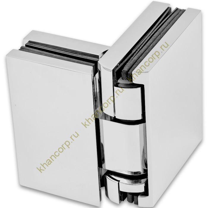 Петля Фурия FDP-242R стекло-стекло 180° правая, с подъемным механизмом, латунь/хром