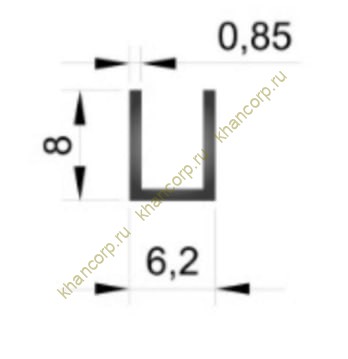 Профиль для стекла и зеркал FSZP-10.3 толщиной 4 мм, длина 3 метра, алюминий/золото