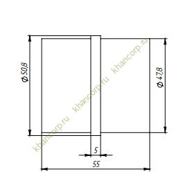 Соединительная муфта FOP-50.06 внутренняя, для трубы Ø50.8*1.5 мм, GRIT 600, нержавейка/полированный
