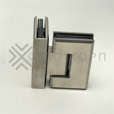 Петля Бета β FDP-23 стекло-стекло 90˚, нержавейка/матовый