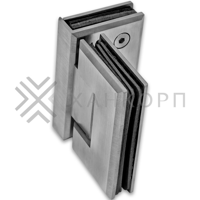 Петля Бета β FDP-23 стекло-стекло 90˚, нержавейка/матовый