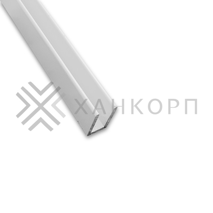 Профиль FDPA-50.3 п-образный 19х12,5х2 мм под стекло 8 мм, 3 м, алюминий/белый