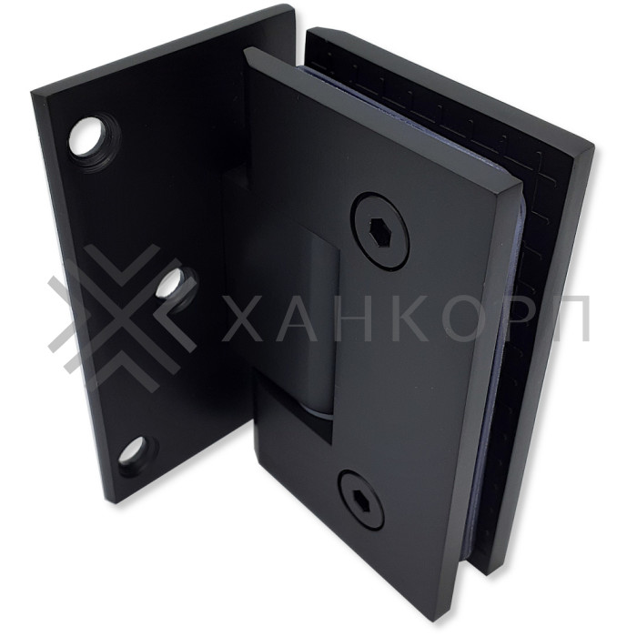 Петля Альфа FDP-10 стена-стекло с боковым креплением, цинк/черный