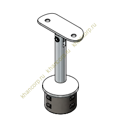 Наконечник-штырь FOP-42.23 для трубы O38 мм с ложем O42.4 мм, регулируемый, GRIT 600, нержавейка/полированный 