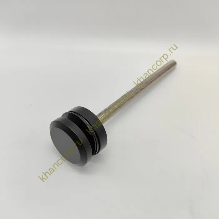 Стеклодержатель FKK-41, 10х10 мм Ø50 мм М10 для стекла, нержавейка/черный