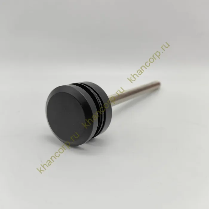 Стеклодержатель FKK-41, 10х10 мм Ø50 мм М10 для стекла, нержавейка/черный