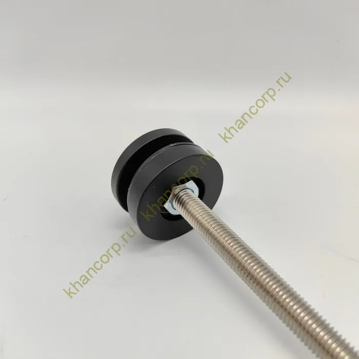 Стеклодержатель FKK-41, 10х10 мм Ø50 мм М10 для стекла, нержавейка/черный