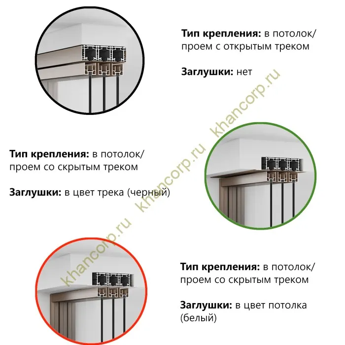 Комплект раздвижной системы Диона DSK-190.3.2R AL/BL на 3 двери (3+0) Правое открывание, открытое крепление в проем, алюминий/черный