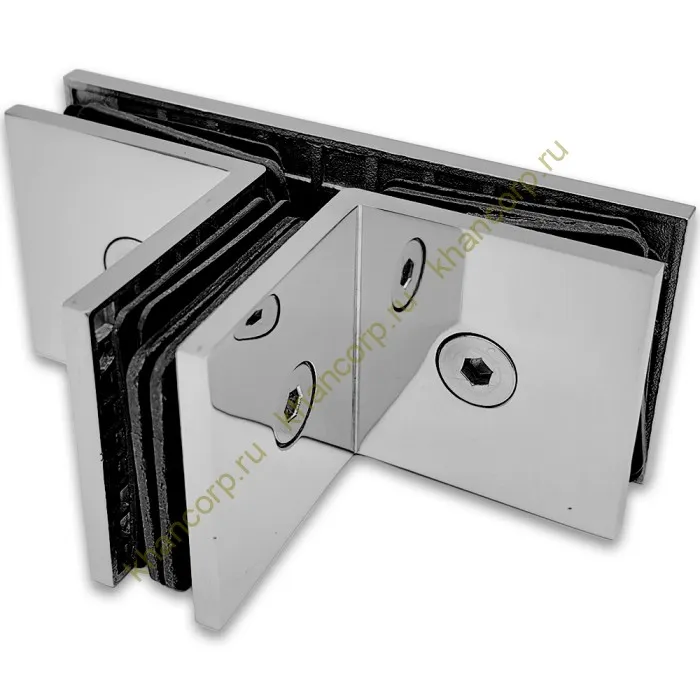 Коннектор Альфа α FDK-19 Т-образный для стекла, нержавейка/полированный