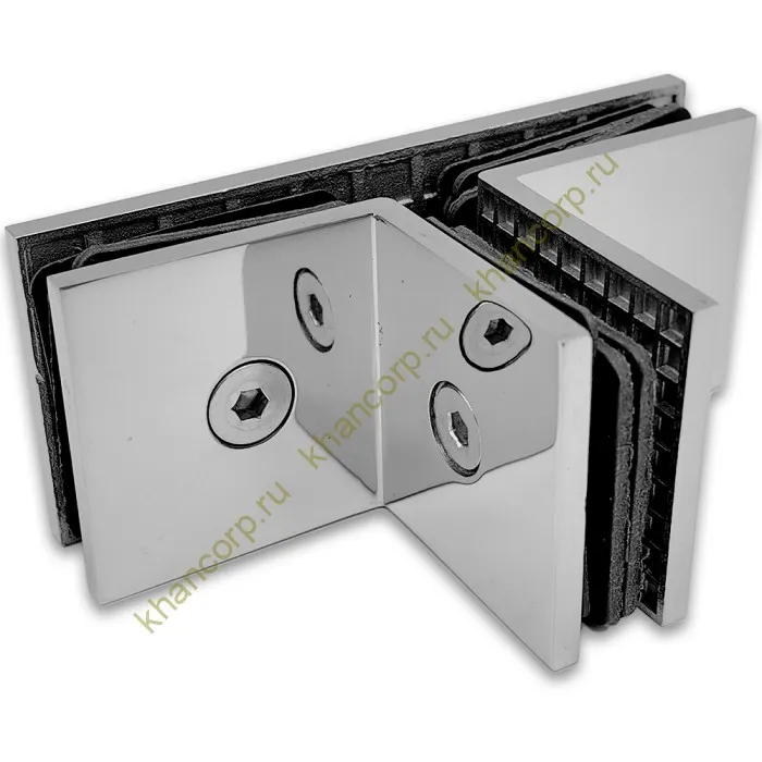 Коннектор Альфа α FDK-19 Т-образный для стекла, нержавейка/полированный