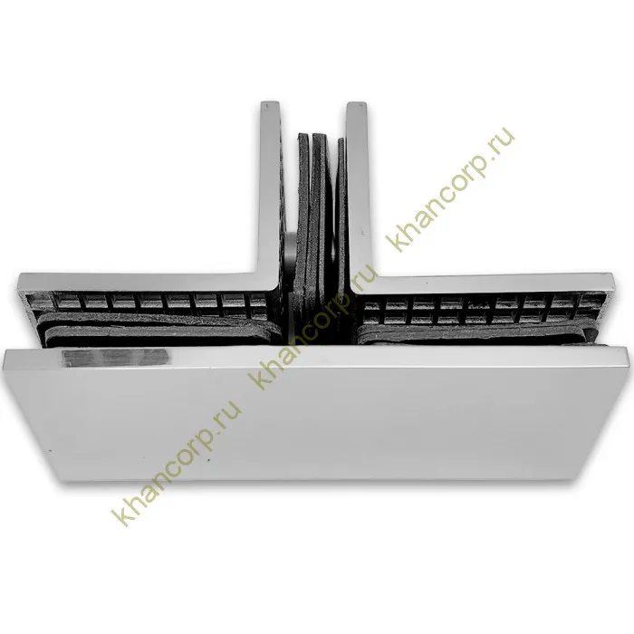 Коннектор Альфа α FDK-19 Т-образный для стекла, нержавейка/полированный