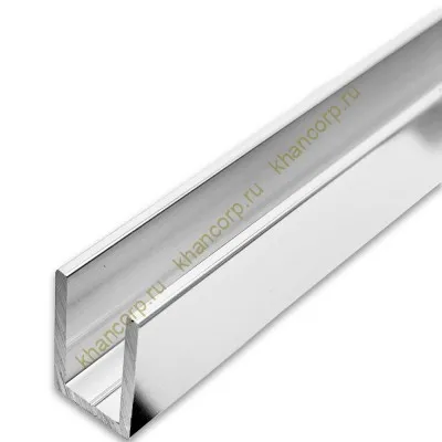 Профиль FDPA-51.22 п-образный 19х12х1,75 мм под стекло 8 мм,2.2 м, алюминий/полированный