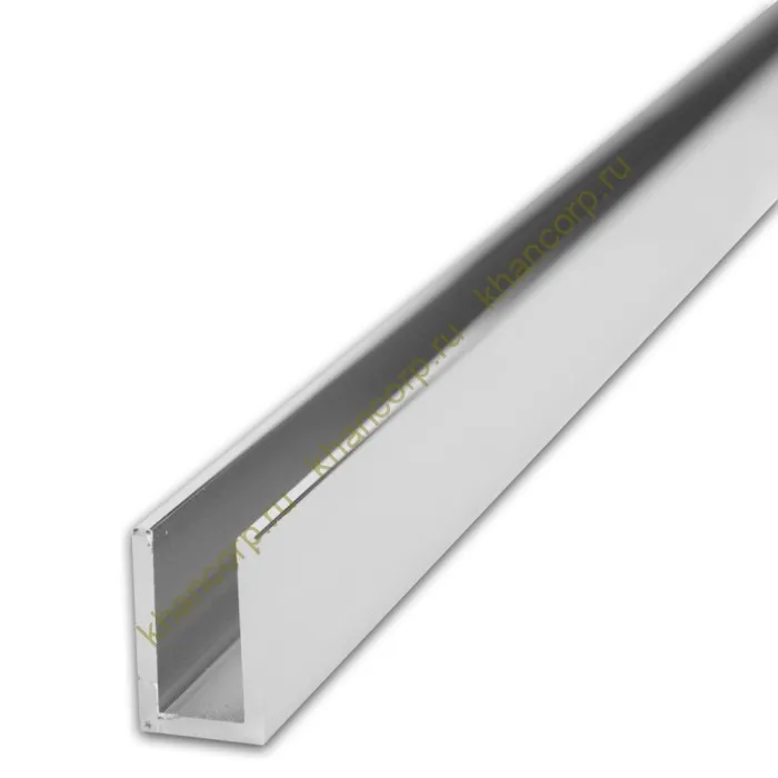 Профиль FDPA-51.22 п-образный 19х12х1,75 мм под стекло 8 мм,2.2 м, алюминий/полированный