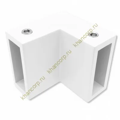 Соединитель FDC-32 трубы 30х10 угловой 90° вертикальный, нержавейка/белый