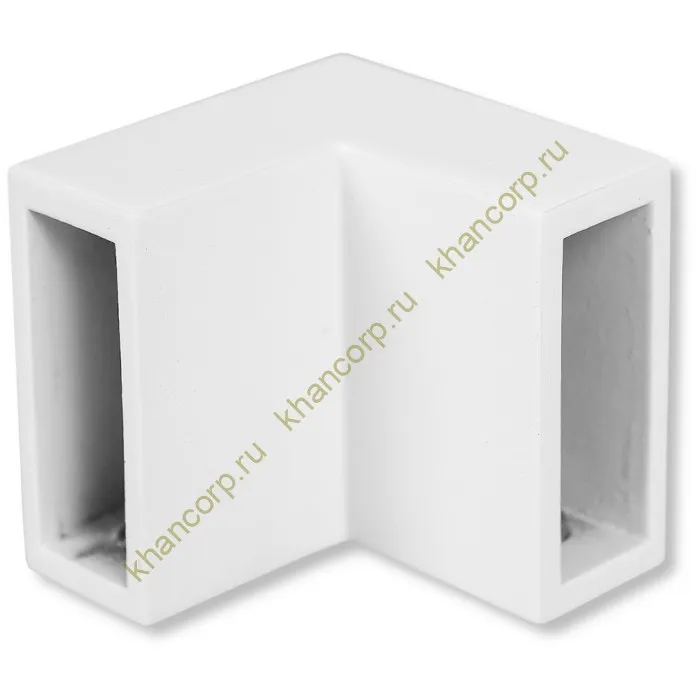 Соединитель FDC-32 трубы 30х10 угловой 90° вертикальный, нержавейка/белый