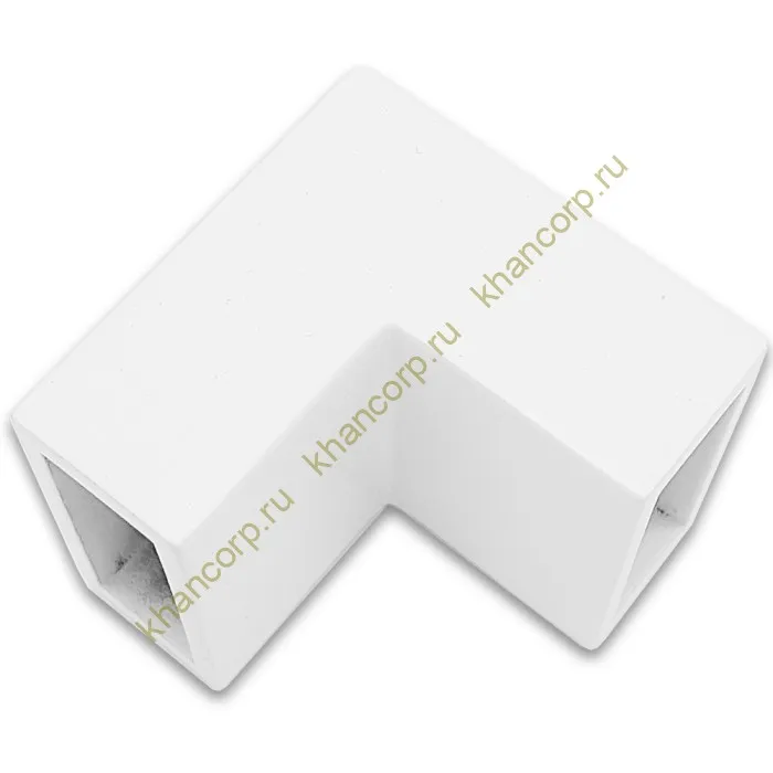 Соединитель FDC-32 трубы 30х10 угловой 90° вертикальный, нержавейка/белый