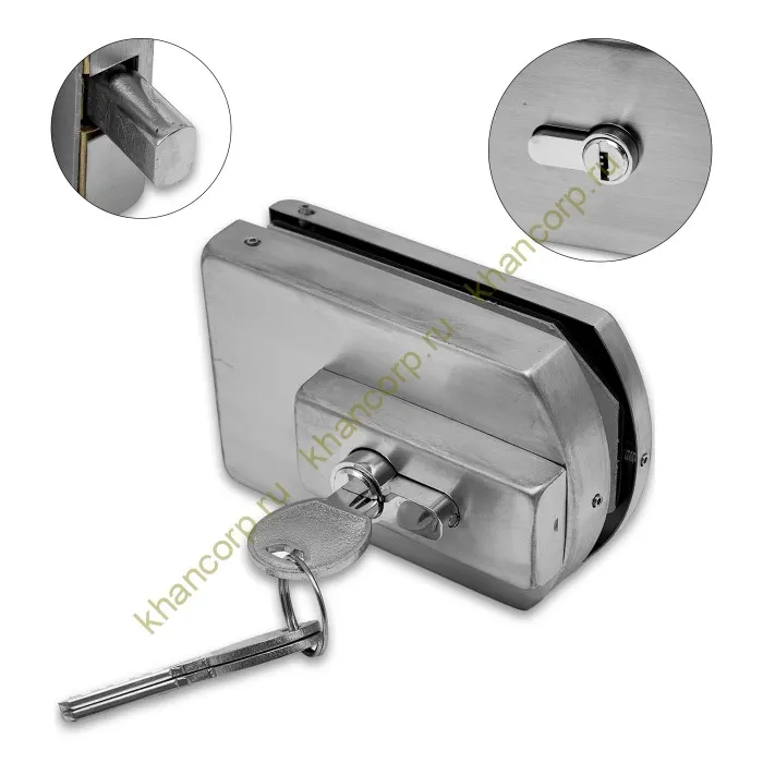 Замок FKZ-33 с ответной частью на стену ключ/ключ, нержавейка/матовый