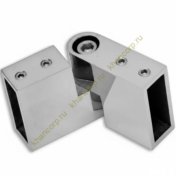 Соединитель FDC-37 трубы 30х10 вертикальный 90°-180°, нержавейка/полированный