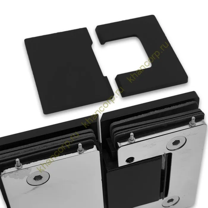 Петля Афина FDP-132 стекло-стекло 180˚, латунь/черный