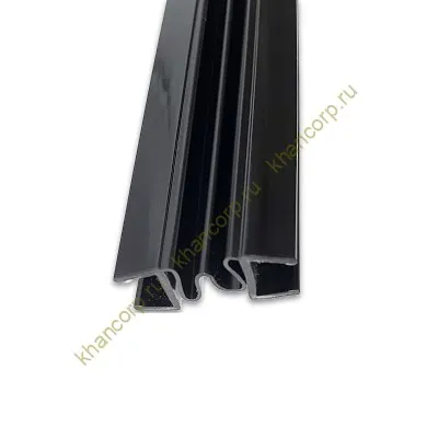 Уплотнитель ПРЕМИУМ гармошка черный 2.5 м под стекло 8 мм FDPP-410.8