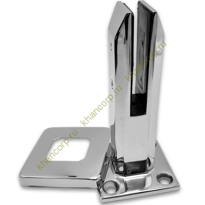 Стойка FOS-03 для стекла напольная 95х200 мм без сверления, нержавейка/полированный