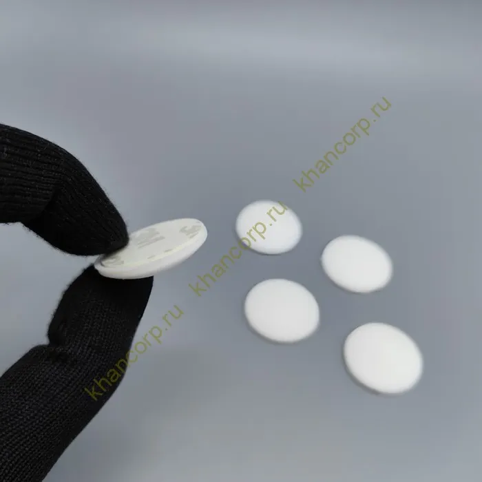 Демпфер резиновый FDA-93, самоклеящийся на 3М скотче, диаметр 27 мм, комплект 5 штук, белый