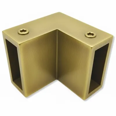 Соединитель FDC-32 трубы 30х10 угловой 90° вертикальный, нержавейка/бронза