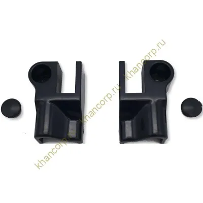 Коннектор прямой FDPA-400 стекло-порог (2 шт. левый+правый), ПВХ/черный