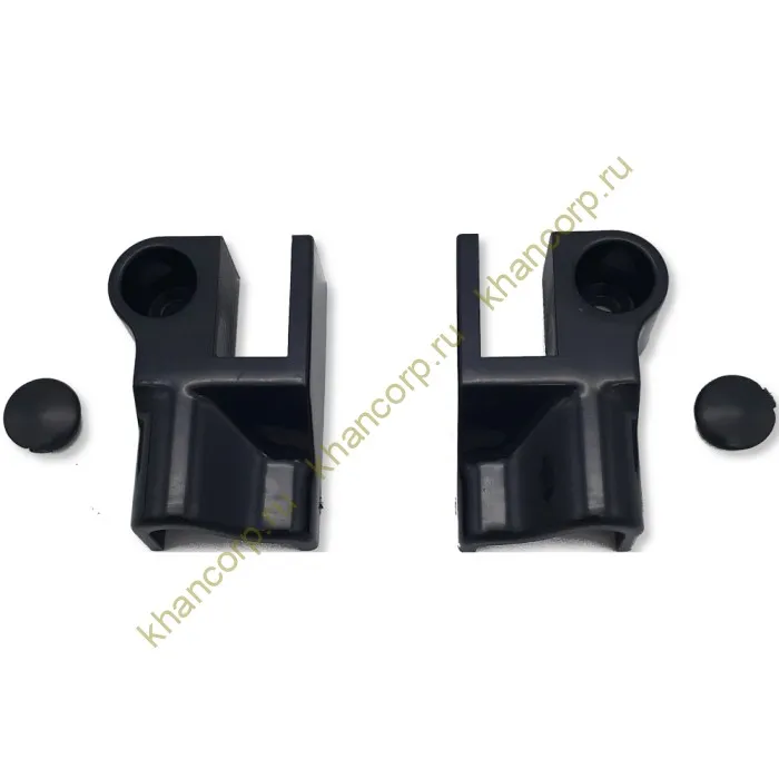 Коннектор прямой FDPA-400 стекло-порог (2 шт. левый+правый), ПВХ/черный