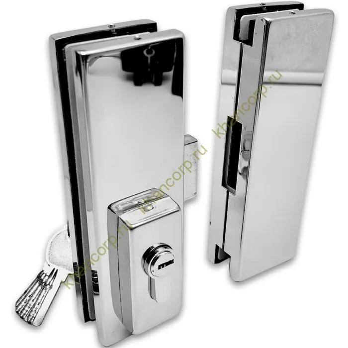 Замок FKZ-40 центральный с ответной частью ключ/ключ, нержавейка/полированный