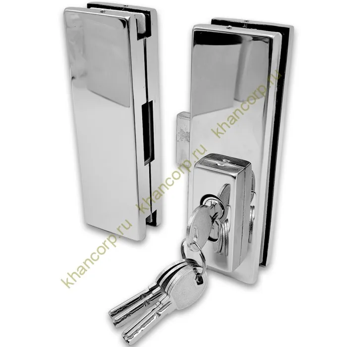 Замок FKZ-40 центральный с ответной частью ключ/ключ, нержавейка/полированный