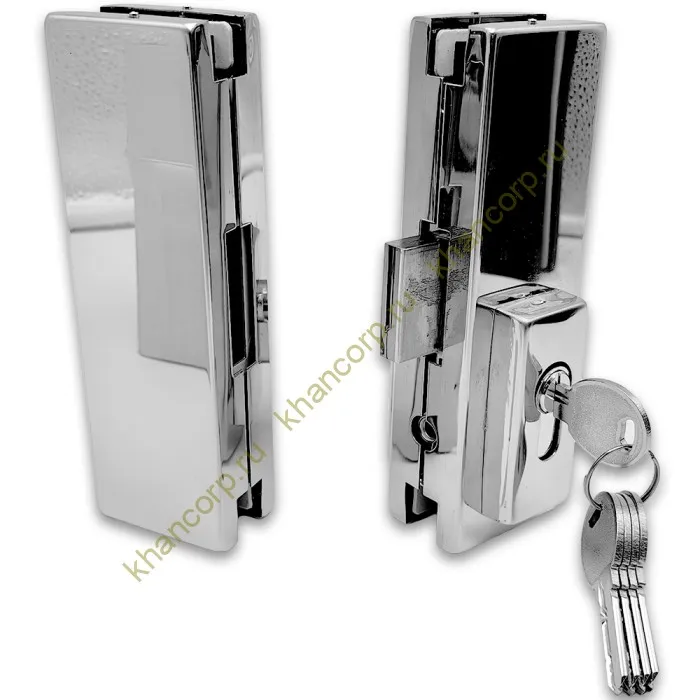 Замок FKZ-40 центральный с ответной частью ключ/ключ, нержавейка/полированный