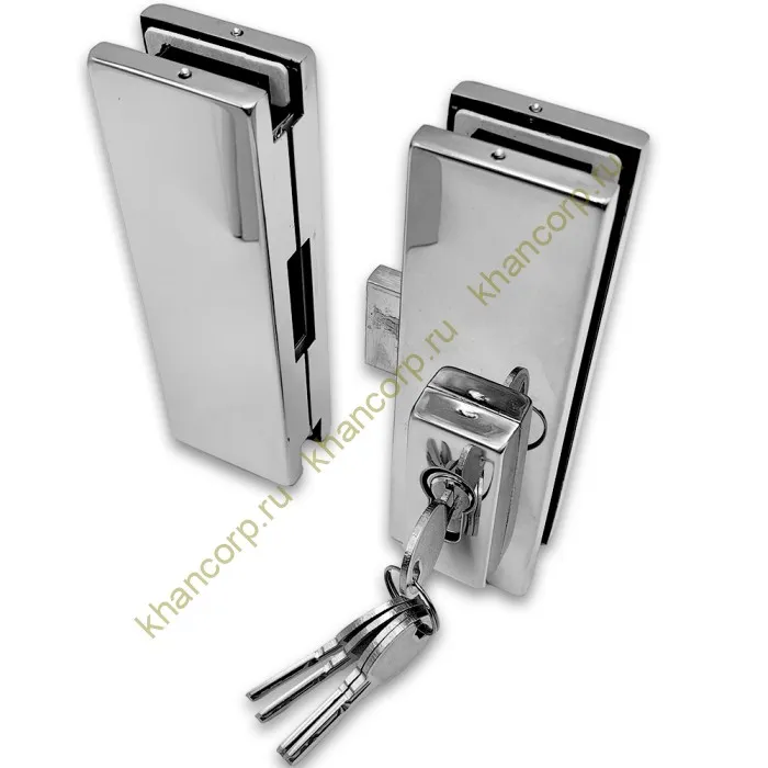 Замок FKZ-40 центральный с ответной частью ключ/ключ, нержавейка/полированный