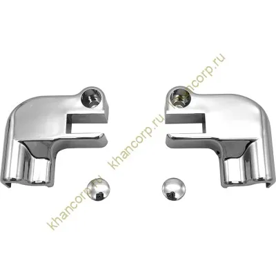 Коннектор угловой FDPA-401 стекло-порог (2 шт. левый+правый), ПВХ/хром