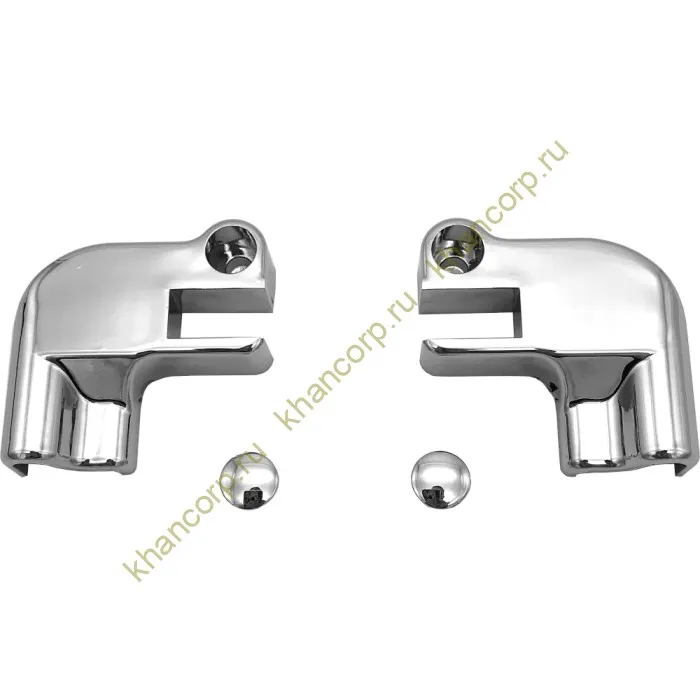 Коннектор угловой FDPA-401 стекло-порог (2 шт. левый+правый), ПВХ/хром