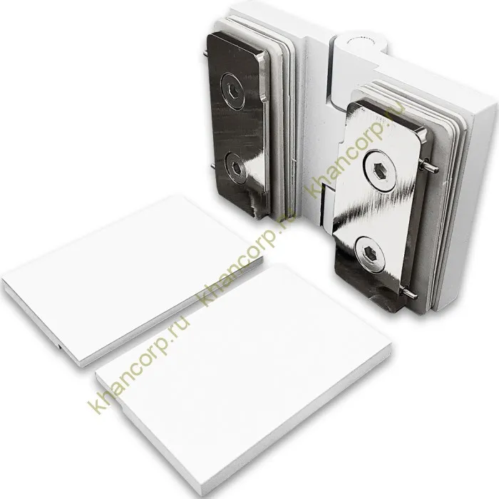 Петля Майя FDP-171 стекло-стекло 180˚, латунь/белый