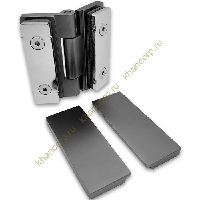 Петля Гера FDP-121 (гармошка) стекло-стекло 180˚, латунь/оружейная сталь