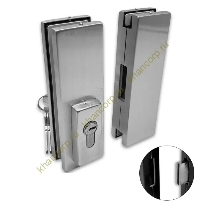 Замок FKZ-40 центральный с ответной частью ключ/ключ, нержавейка/матовый