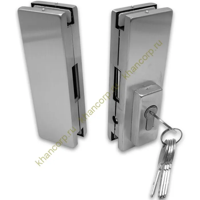 Замок FKZ-40 центральный с ответной частью ключ/ключ, нержавейка/матовый