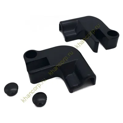 Коннектор угловой FDPA-401 стекло-порог (2 шт. левый+правый), ПВХ/черный